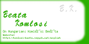 beata komlosi business card